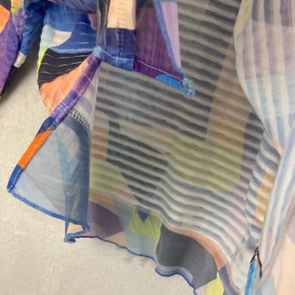 Alfred Dunner 2X Colorful Abstract Knit Top Blouse Artsy 3/4 Sleeve Indigo Daze - Picture 10 of 10